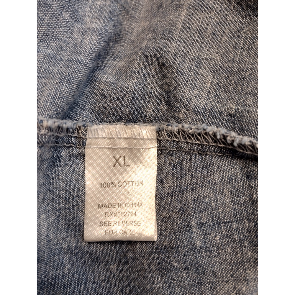 Hester & Orchard Women's Size XL Blue Shirt Top 3/4 Sleeve Collared Button-Up - Picture 9 of 10